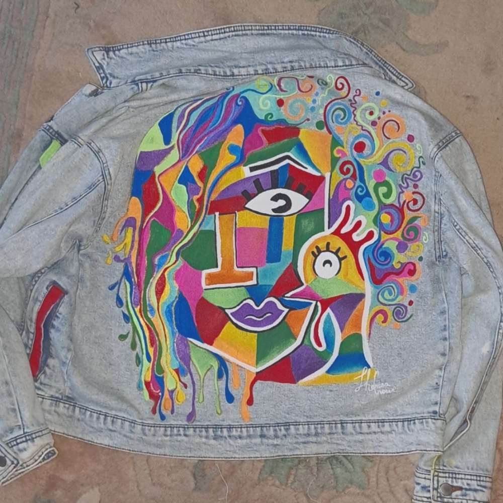 Hand Painted Jean Jacket - Picture 2 of 6